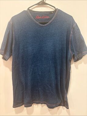 Robert Graham Indigo Blue Short-Sleeve V-Neck Tee